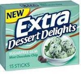 Wrigley's Extra Desset Delights Sugarfree Gum Mint Chocolate Chip